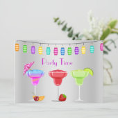 ALLE OPENBARE BEACH COCKTAIL PARTIJ INVITATION SIL KAART (Staand voorkant)