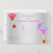ALLE OPENBARE BEACH COCKTAIL PARTIJ INVITATION SIL KAART (Achterkant)