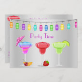 ALLE OPENBARE BEACH COCKTAIL PARTIJ INVITATION SIL KAART (Voorkant / Achterkant)