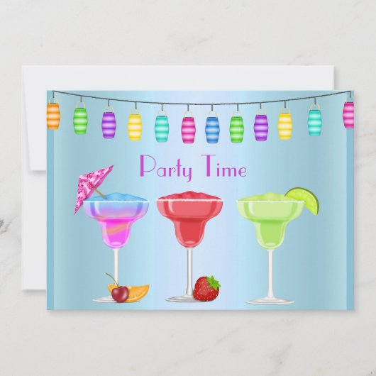 ALLE OPENBARE BEACH COCKTAIL PARTIJINVITATIE KAART (Voorkant)