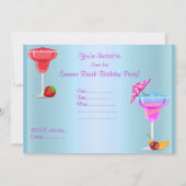 ALLE OPENBARE BEACH COCKTAIL PARTIJINVITATIE KAART (Achterkant)