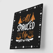 Alle opgedoft - Kerst Design Vierkante Klok (Hoek)