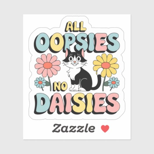 Alle opsies Geen Daisies Cat Vinyl Sticker (Vel)