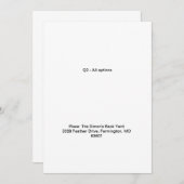 Alle opties voor Q2 testen Kaart (Voorkant / Achterkant)