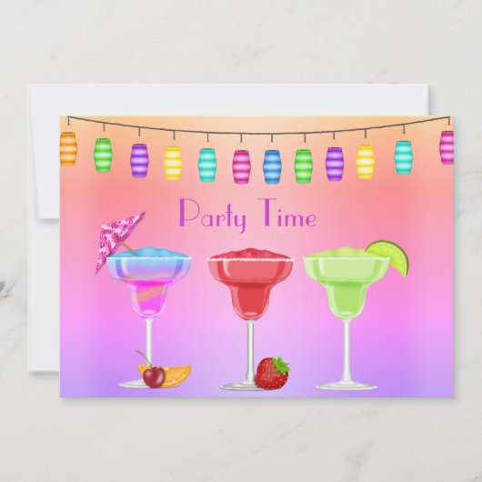 ALLE OPVALLEN BINNEN COCKTAIL PARTIJINVITAIL roze Kaart (Voorkant)