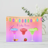 ALLE OPVALLEN BINNEN COCKTAIL PARTIJINVITAIL roze Kaart (Staand voorkant)