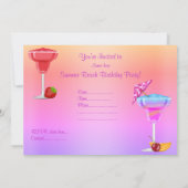 ALLE OPVALLEN BINNEN COCKTAIL PARTIJINVITAIL roze Kaart (Achterkant)