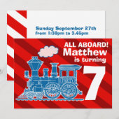 Alle opvarenden trainen verjaardagsfeest kaart (Voorkant / Achterkant)