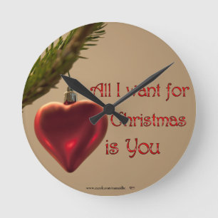 Alle Ornament van het hart - wil ik voor Kerstmis Ronde Klok