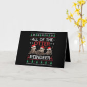 Alle Otter Reindeer Kerstmis lomp Kaart (Gele Bloem)