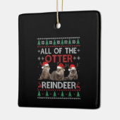 Alle Otter Reindeer Kerstmis Ugly Sweater Keramisch Ornament (Links)