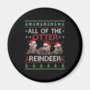 Alle Otter Reindeer Kerstmis Ugly Sweater Magneet