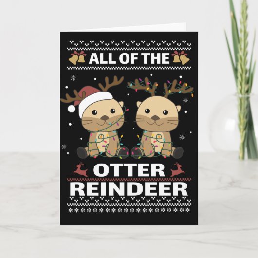 Alle Otter Reindeer Sweet kerstmis Otter Ca Kaart (Voorkant)