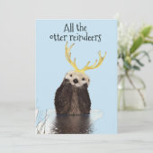Alle Otter Reindeers Cute Holiday Feestdagenkaart (Staand voorkant)