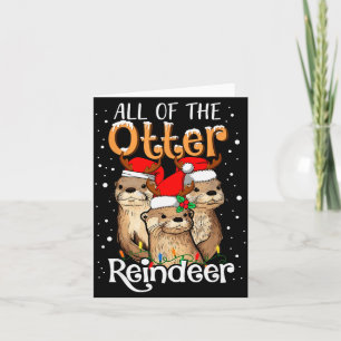 Alle Otter Rendier Kerst Otters Kerstman X Kaart