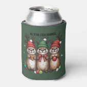 Alle Otter Rendier Kerstmis Dier Winter Blikjeskoeler (Blikje Voorkant)