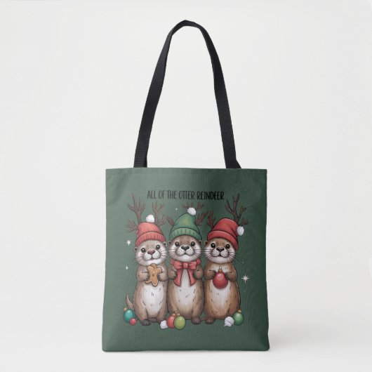Alle Otter Rendier Kerstmis Dier Winter Tote Bag (Voorkant)