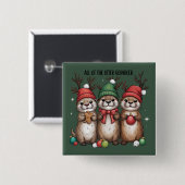 Alle Otter Rendier Kerstmis Dier Winter Vierkante Button 5,1 Cm (Voorkant /achterkant)