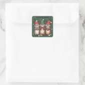 Alle Otter Rendier Kerstmis Dier Winter Vierkante Sticker (Tas)