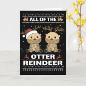 Alle Otter Rendier Zoete Kerst Otter Ca Kaart (Gele Bloem)