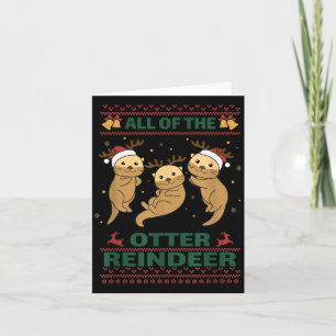 Alle Otter Rendier Zoete Kerst Otters Kaart