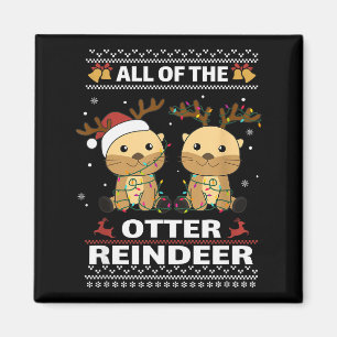 Alle Otter Rendier Zoete Kerst Otters  Magneet