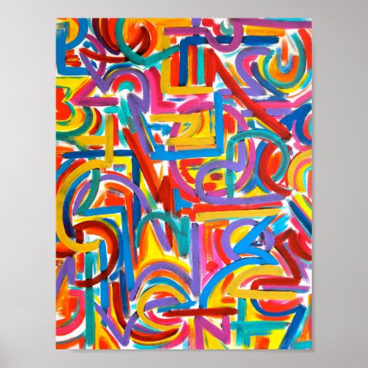 Alle paden gaan daar naartoe - Abstract kunsthaar  Poster (Voorkant)