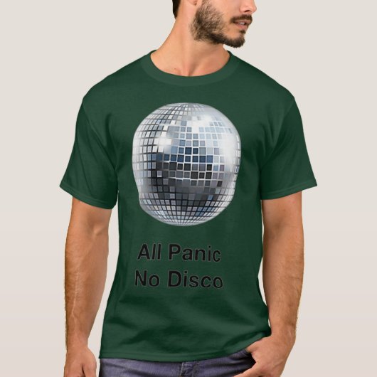Alle paniek geen discoclub t-shirt (Voorkant)