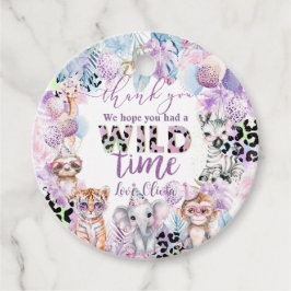 Alle partijdieren Oerwoud Safari Birthday Bedankjes Labels