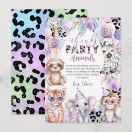 Alle partijdieren Oerwoud Safari Birthday Bedankkaart