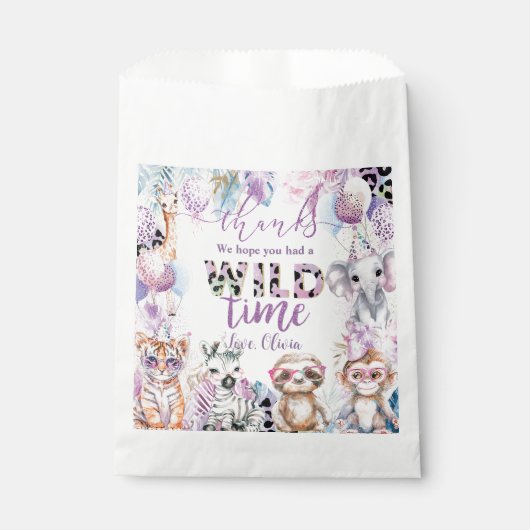 Alle partijdieren Oerwoud Safari Birthday Bedankzakje (Voorkant)