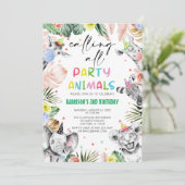 Alle partijdieren Oerwoud Safari Birthday Kaart (Staand voorkant)