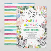 Alle partijdieren Oerwoud Safari Birthday Kaart (Voorkant / Achterkant)