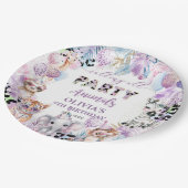 Alle partijdieren Oerwoud Safari Birthday Papieren Bordje (Gekanteld)