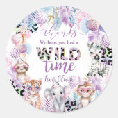Alle partijdieren Oerwoud Safari Birthday Ronde Sticker (Voorkant)