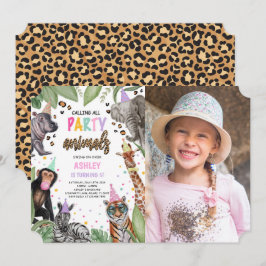 Alle partijdieren Safari Birthday Foto Kaart