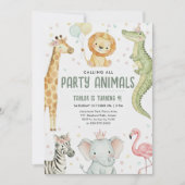 Alle partijdieren Safari Birthday Foto Kaart (Voorkant)