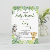 Alle partijdieren Safari Birthday roepen Kaart (Staand voorkant)