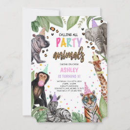 Alle partijdieren Safari Birthday roepen Kaart