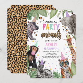 Alle partijdieren Safari Birthday roepen Kaart