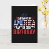 Alle partijen op mijn verjaardag op 4 juli dag kaart (Gele Bloem)