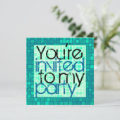 Alle partijuitnodiging Groene mozaïek Kaart (Staand voorkant)