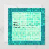 Alle partijuitnodiging Groene mozaïek Kaart (Achterkant)