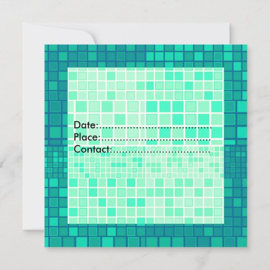 Alle partijuitnodiging Groene mozaïek Kaart (Achterkant)