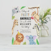 Alle Party Animals Safari bellen Kaart (Staand voorkant)