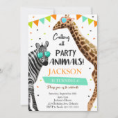 Alle Party Animals Safari Oerwoud uitnodigen Kaart (Voorkant)
