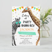 Alle Party Animals Safari Oerwoud uitnodigen Kaart (Staand voorkant)