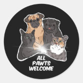 Alle Pawts verwelkomen klassieke ronde Stickers (Voorkant)