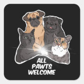 Alle Pawts verwelkomen klassieke ronde Stickers (Voorkant)