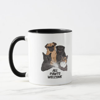 Alle Pawts Welkom Combo Mok, 11 oz Mok